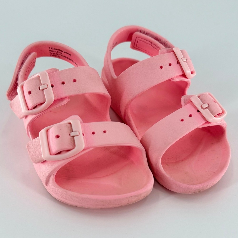 CAT & JACK Pink Toddler Girls Double Buckle EVA Waterproof Summer Sandals Size 8
